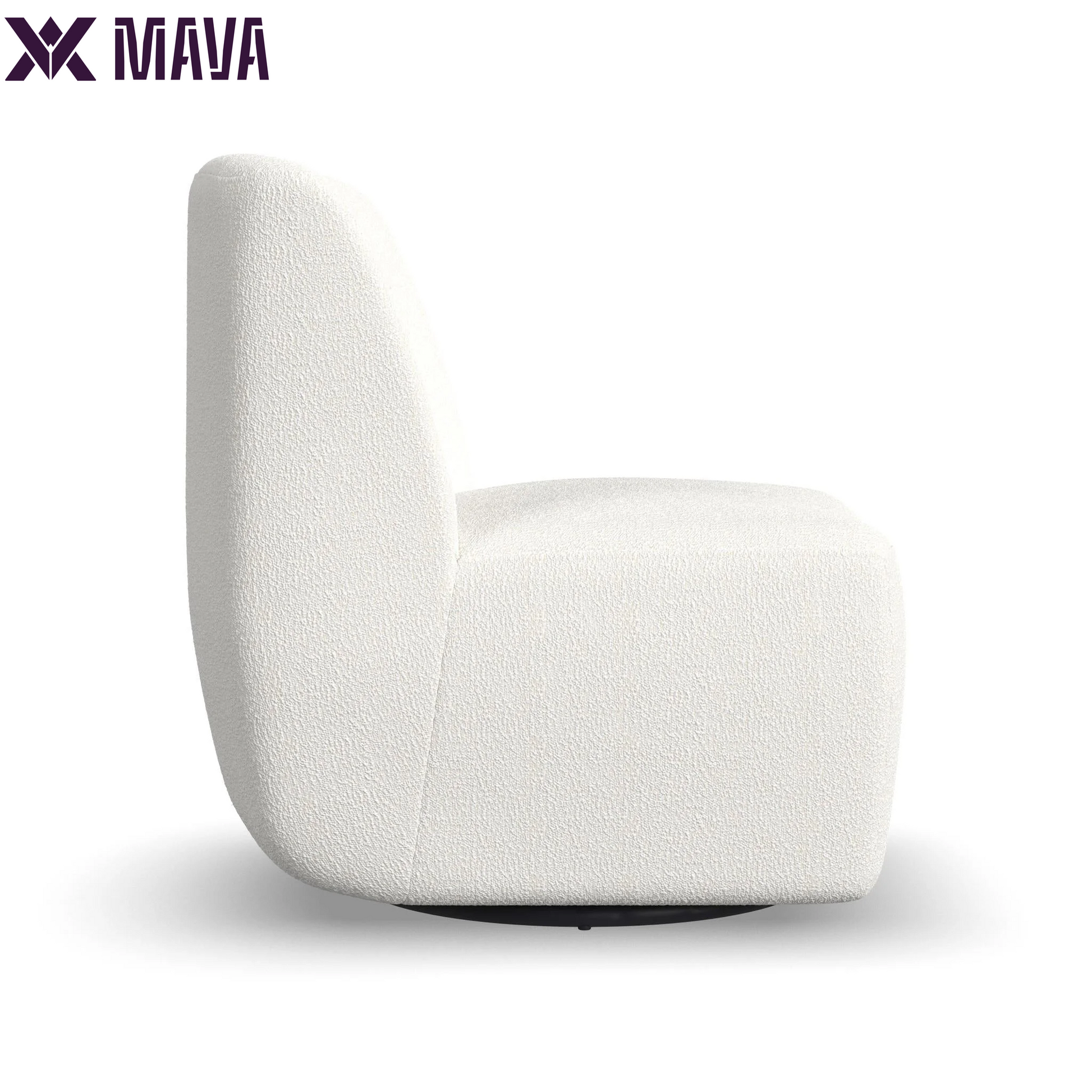 MAVA White Swivel Chair