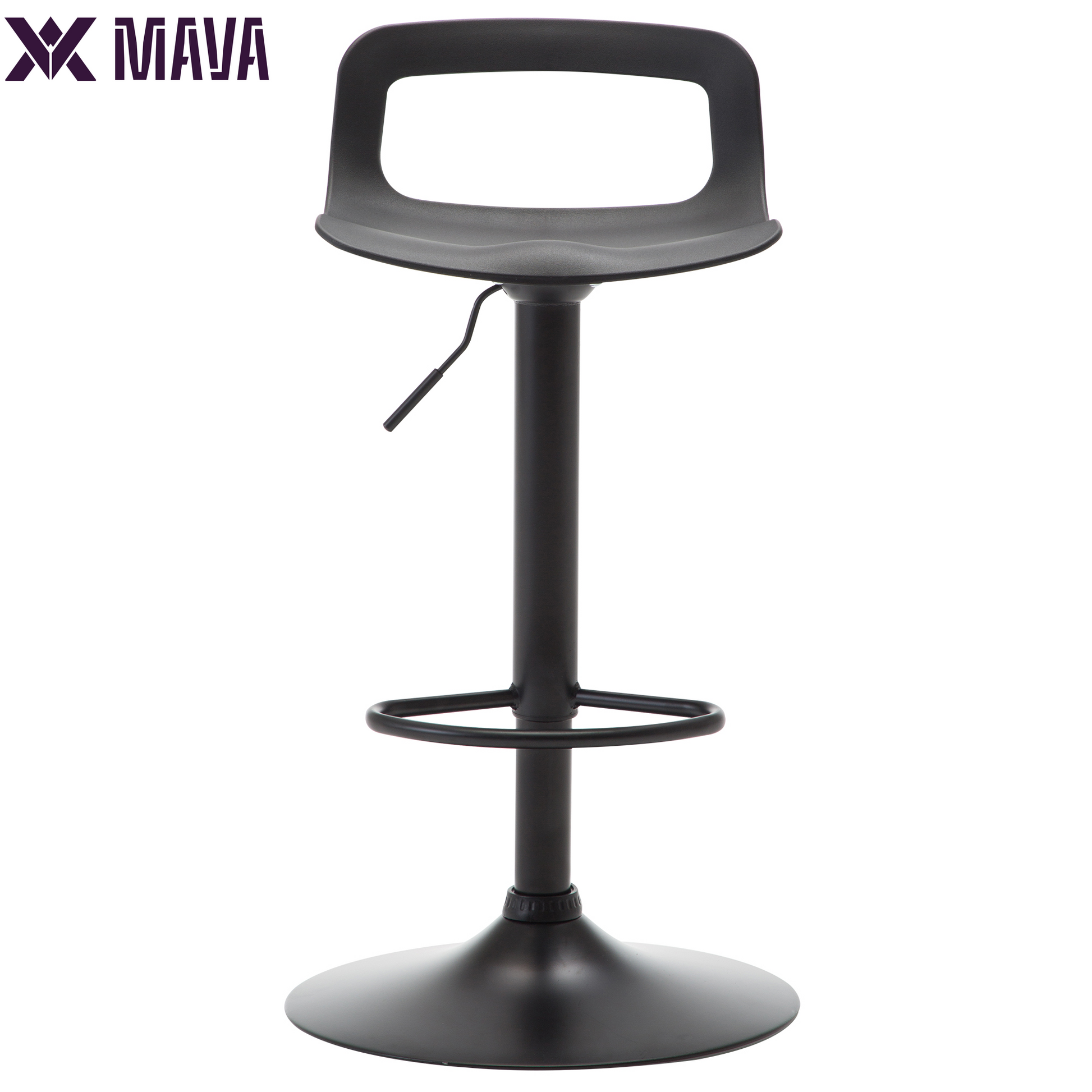 MAVA Swivel Bar Stool Adjustable-Height Barstools Modern Black Bar Chairset of 2