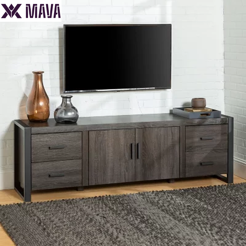 MAVA 70" Industrial TV Stand, Charcoal