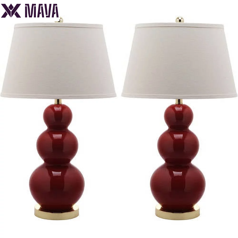 MAVA Three Gourd Table Lamp (Set of 2) | Navy |