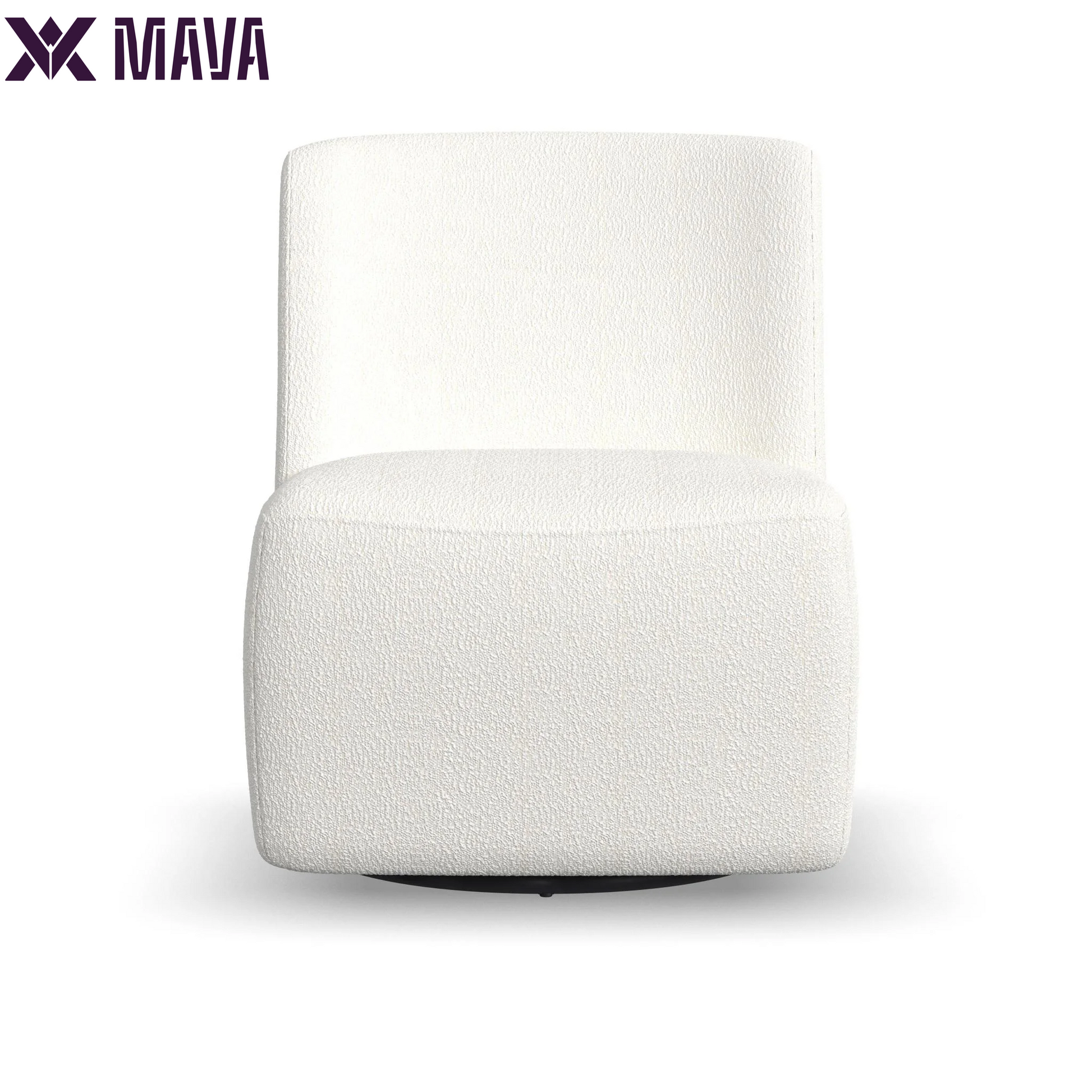 MAVA White Swivel Chair