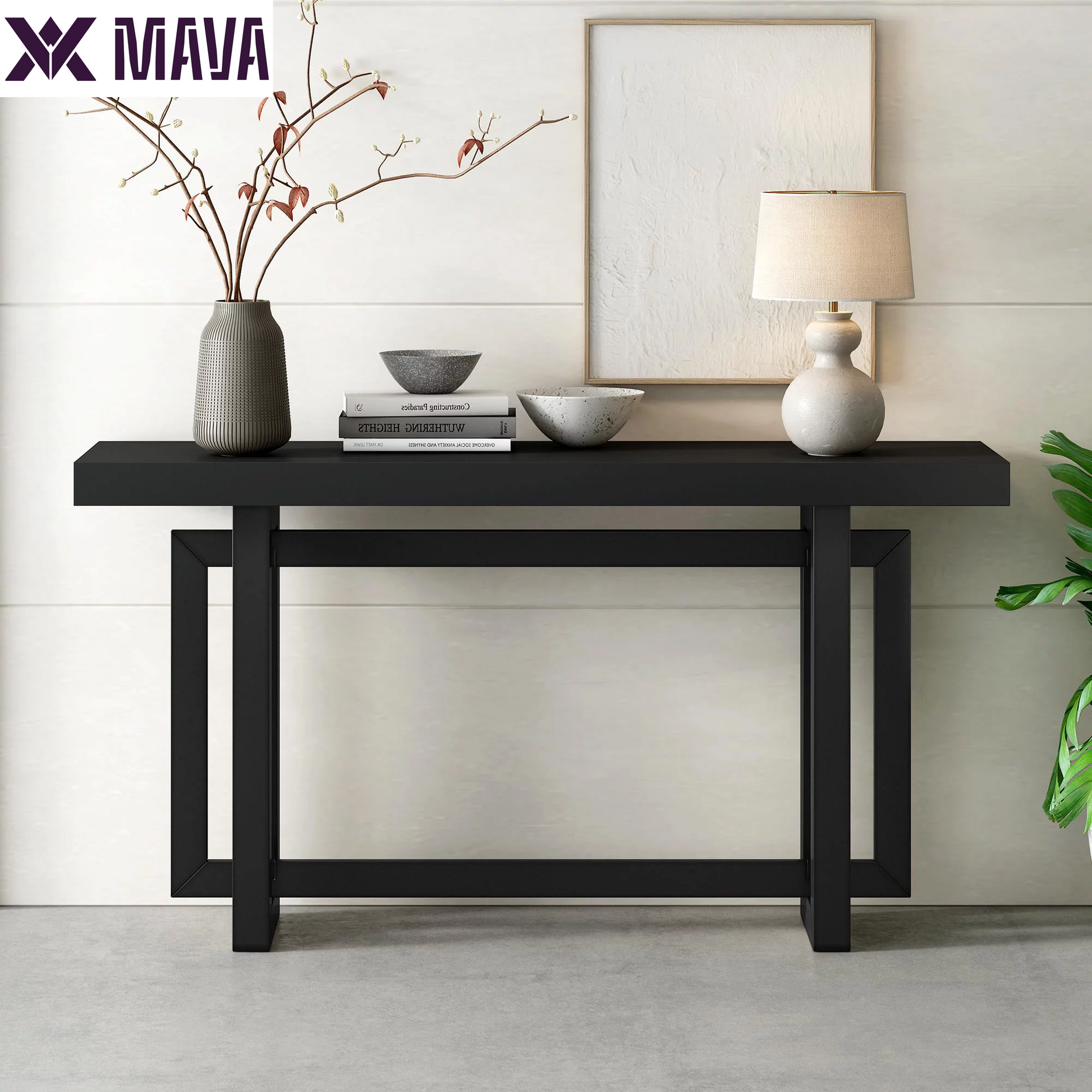 MAVA Modern and Industrial Console Table Sofa Table, Extra Long Entryway Table for Hallway Living Room