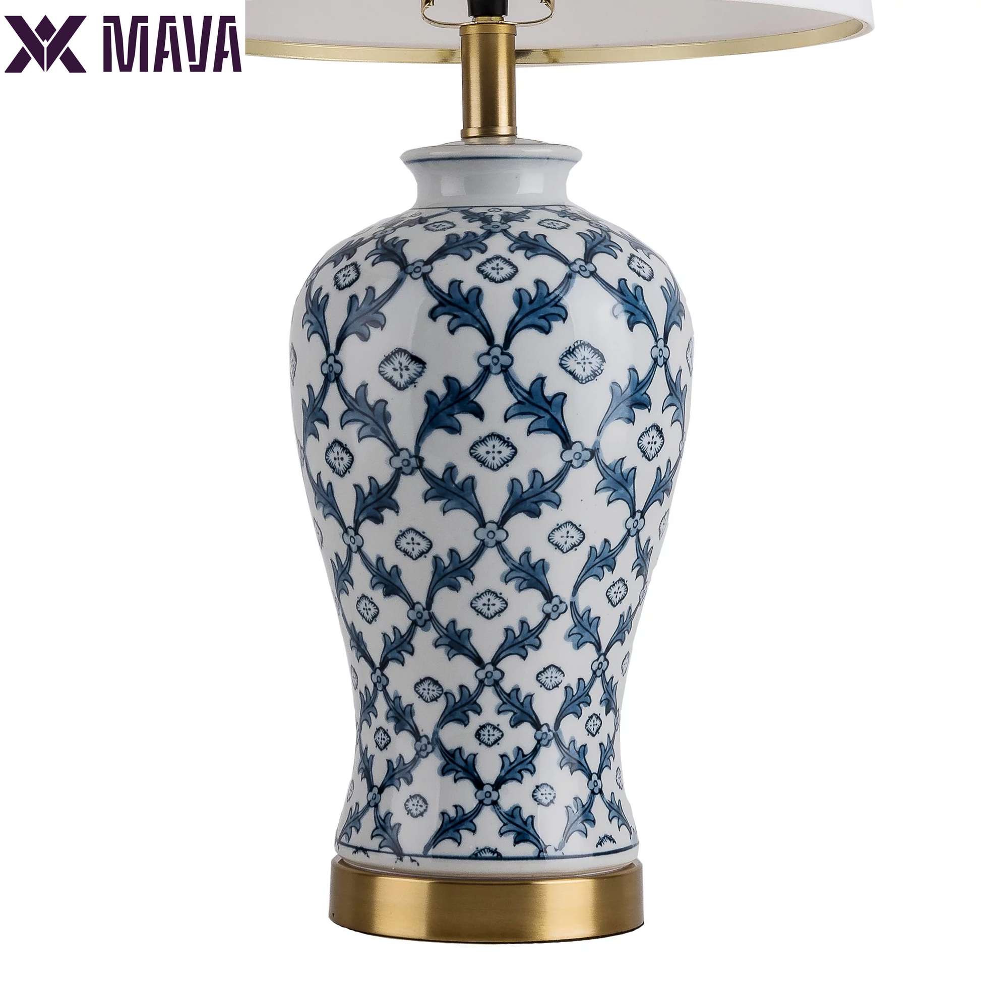 MAVA Table Lamps Set of 2,Transitional Table Lamp for Living Room, Contemporary Ceramic Table Lamp for Bedroom, Nightstand, Hotel.