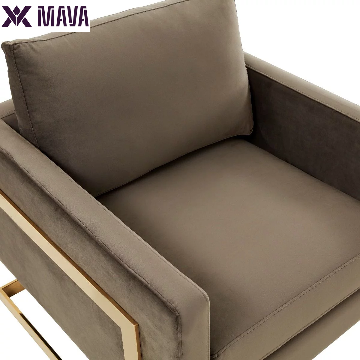 MAVA Velvet Accent Chair Armchair in Dark Gray