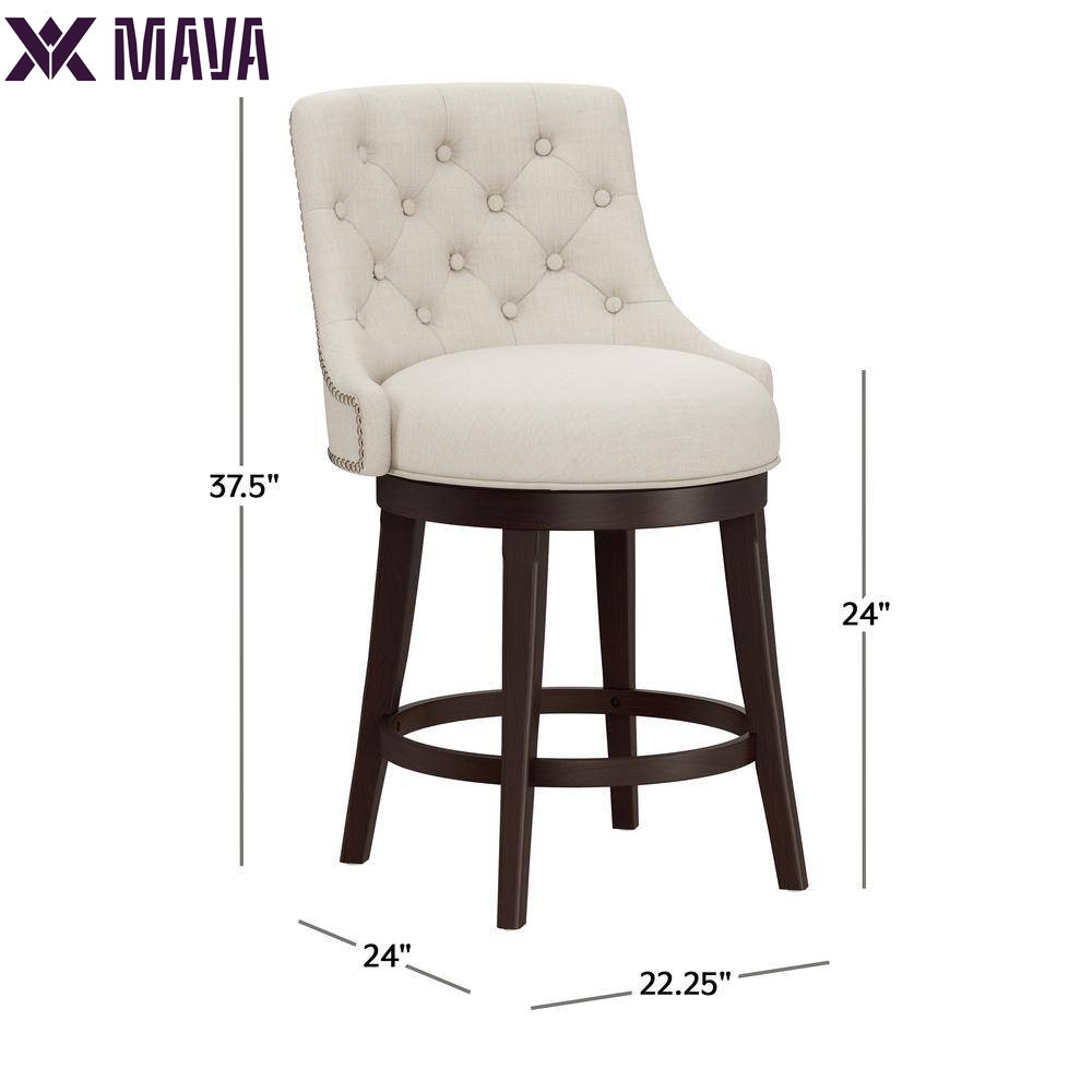 MAVA 24 In. Chocolate and Cream Swivel Counter Stool